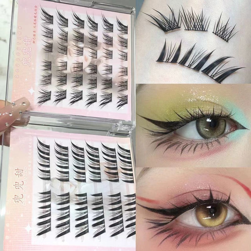 Sweet Da Ji Nine-Tailed Fox Double Eyelash Book Lazy Trilogy Fox Series Fine Stem Grafting Oblique Flying False Eyelashes - Image 4