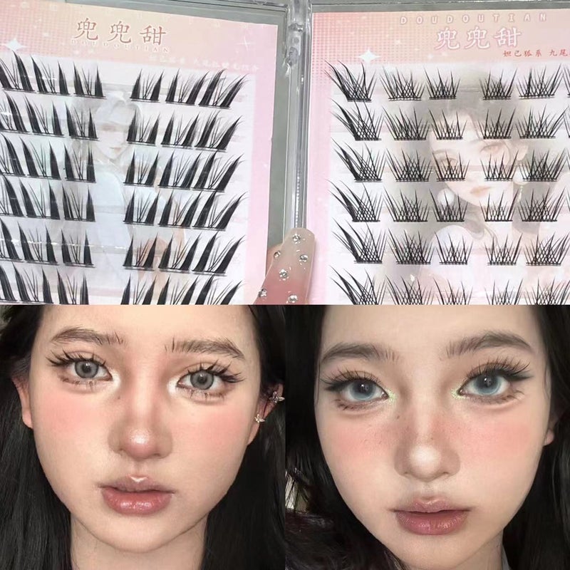Sweet Da Ji Nine-Tailed Fox Double Eyelash Book Lazy Trilogy Fox Series Fine Stem Grafting Oblique Flying False Eyelashes - Image 3