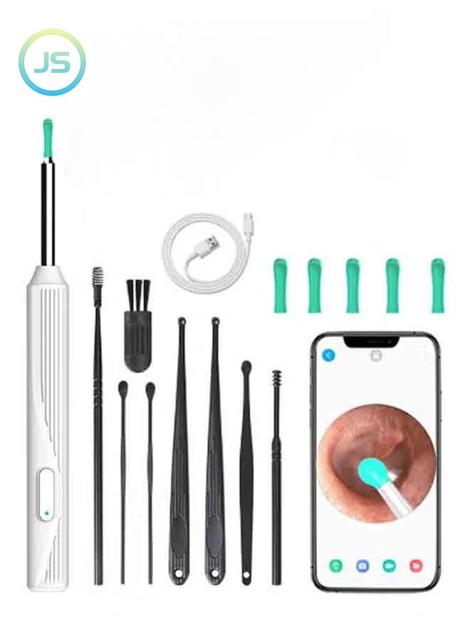 JS Ear Wax Removal Kit - Visible Ear Wax Remover with Camera, Otoscope with Light, Ear Cleaner with 8 Ear Pickers + 5 Ear Scoops, Wireless Ear Wax Remover for iOS, Android Phones - Image 1