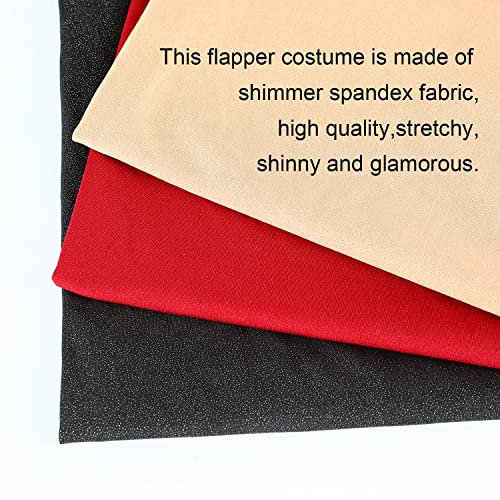 Sincere Party Roaring the 20s Black Flapper Costume Dress with Pearl Necklace,Feather Headband for Girls,Gangster Flapper Dress for Kids 8-10 - Image 4