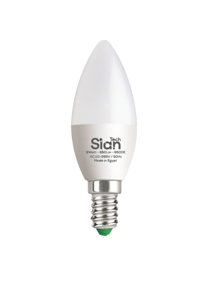 Sian Tech LED bulbs for chandeliers, 6W, 10 pieces, white – 6500K – 650 lumens – 25,000 hours of operation, 3-year warranty from Sian Tech - Image 3