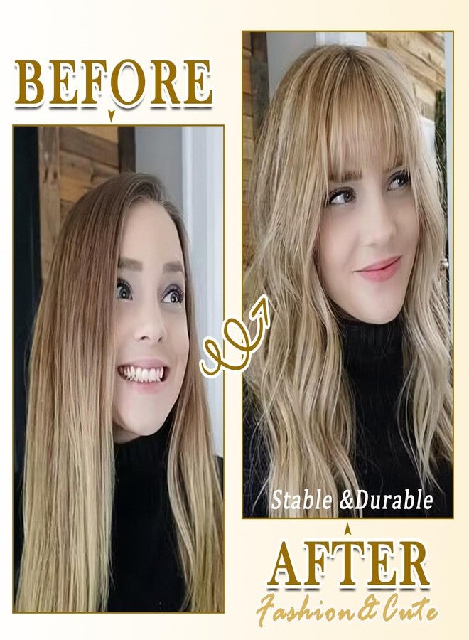 BdelrinQue 2PCS Front Hair Extensions for Women,Hair Extensions for Women Black, Air Bangs Hair Extensions with Sideburns, Light Brown & Dark Brown, for Styling & Special Occasions - Image 4
