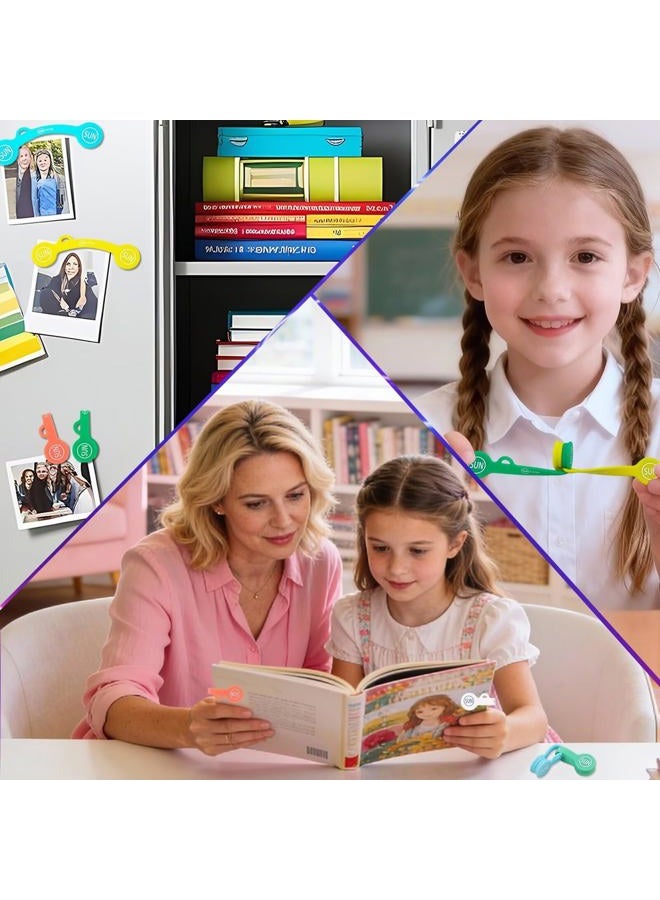 SUNFICON Cable Organizers Clips Magnetic Earbuds Cords Winder Bookmark Clips Whiteboard Noticeboard Fridge Magnets USB Cable Manager Ties Straps for Home,Office,School 5 Pack Assorted Light Colors - Image 5