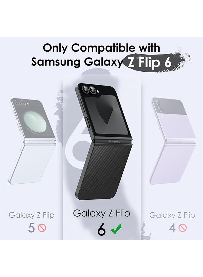 أوشن غطاء حقيبة لسامسونج جالاكسي Z الانقلاب 6 2024 مع حلقة حزام علبة الحاسب الشخصي الصلبة، حقيبة الحماية من جميع الجوانب، غطاء الهاتف الواقي من الخدوش الرقيقة لسامسونج جالاكسي Z الانقلاب 6 2024 (أسود) - Image 2