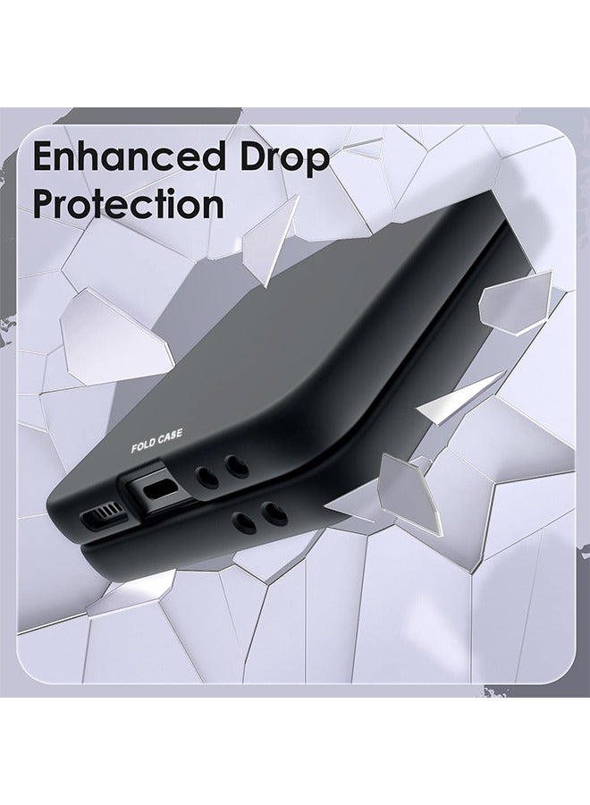 أوشن غطاء حقيبة لسامسونج جالاكسي Z الانقلاب 6 2024 مع حلقة حزام علبة الحاسب الشخصي الصلبة، حقيبة الحماية من جميع الجوانب، غطاء الهاتف الواقي من الخدوش الرقيقة لسامسونج جالاكسي Z الانقلاب 6 2024 (أسود) - Image 3