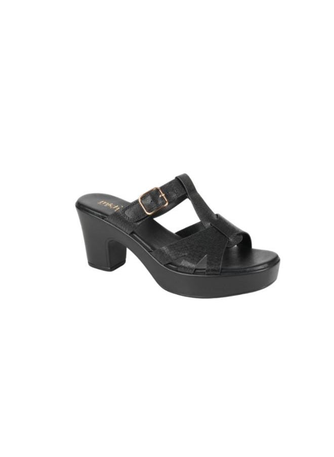 Michelle Morgan 092-2887 Michelle Morgan Ladies Block Heel Sandals 314RJ852 Black  - Image 2