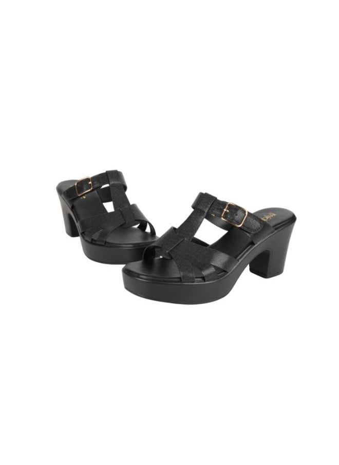 Michelle Morgan 092-2887 Michelle Morgan Ladies Block Heel Sandals 314RJ852 Black  - Image 3