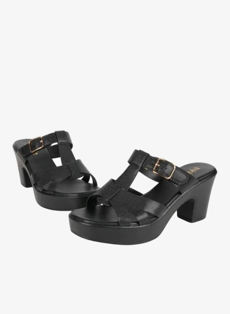 Michelle Morgan Black 092-2887 Michelle Morgan Ladies Block Heel Sandals 314RJ852 Black for Women | Best Price UAE