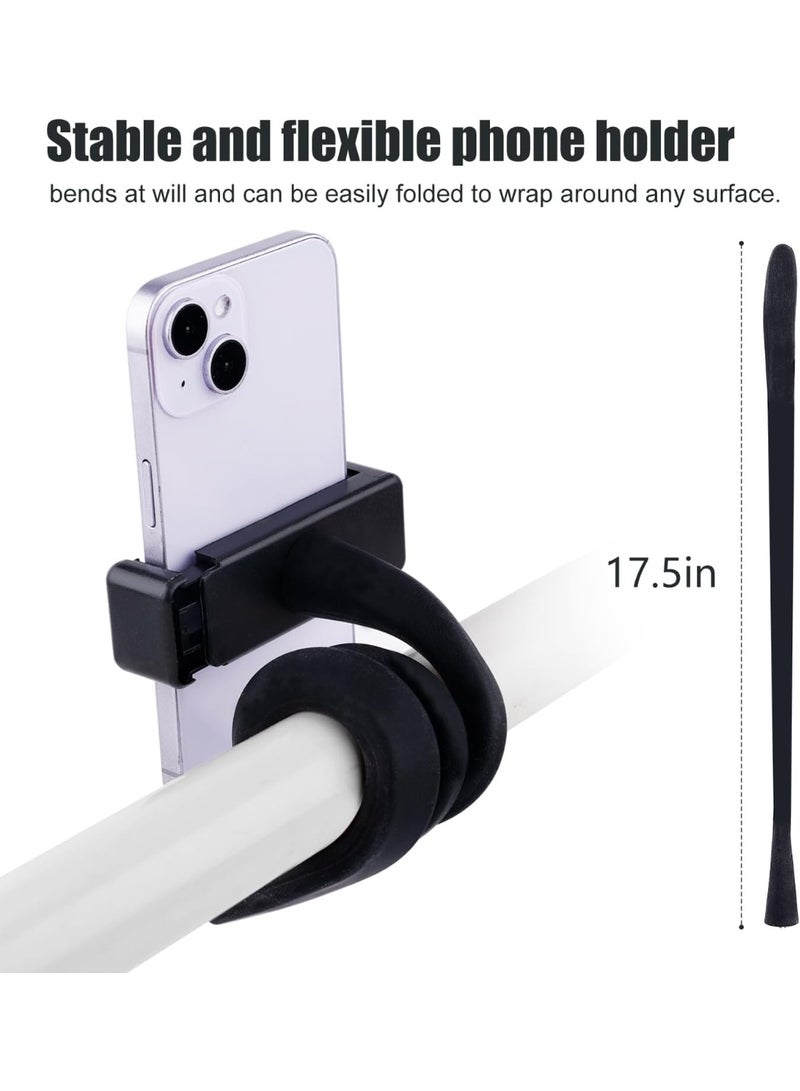 Stroller Bike Phone Holder, Flexible Cell Phone Bicycle Pram Mount with Non Skidding Arm Grip Soft Alloy Phone Clamp for Baby Buggy Desk Handlebar Treadmill Pushchair - Image 1