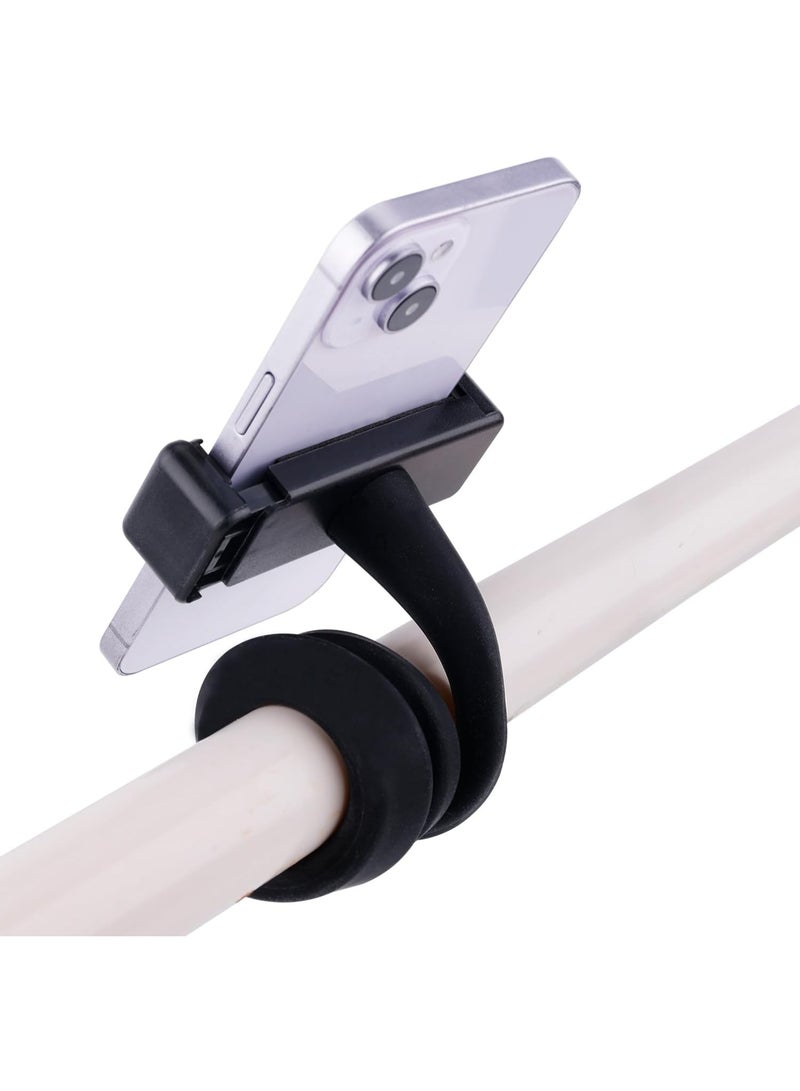 Stroller Bike Phone Holder, Flexible Cell Phone Bicycle Pram Mount with Non Skidding Arm Grip Soft Alloy Phone Clamp for Baby Buggy Desk Handlebar Treadmill Pushchair - Image 2