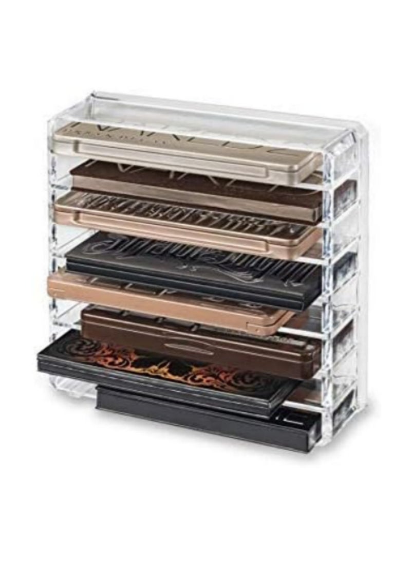 Acrylic Palette Organizer Multi Layer Clear Cosmetic Tools Desktop Storage Box with Adjustable Compartments for Makeup Brushes Nail Polish and Art Supplies - Image 3