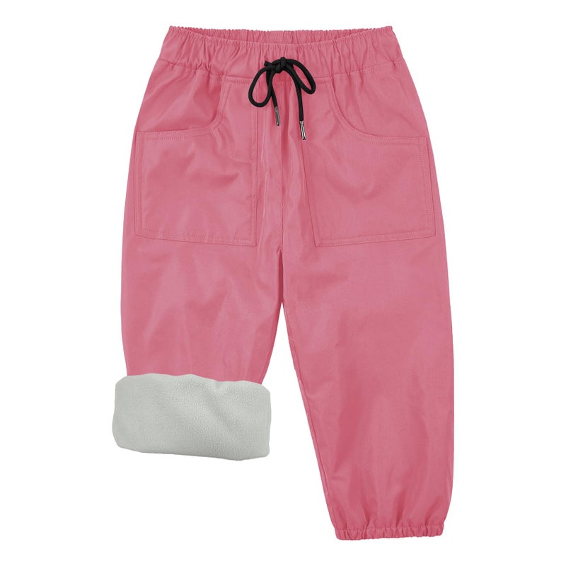 Dreammonkey Kids Snow Pants - Waterproof, Fleece Lined, Windproof & Thermal Insulated Ski/Snow Play Pants for 2T-14Y, Pink, 10 Years - Image 1