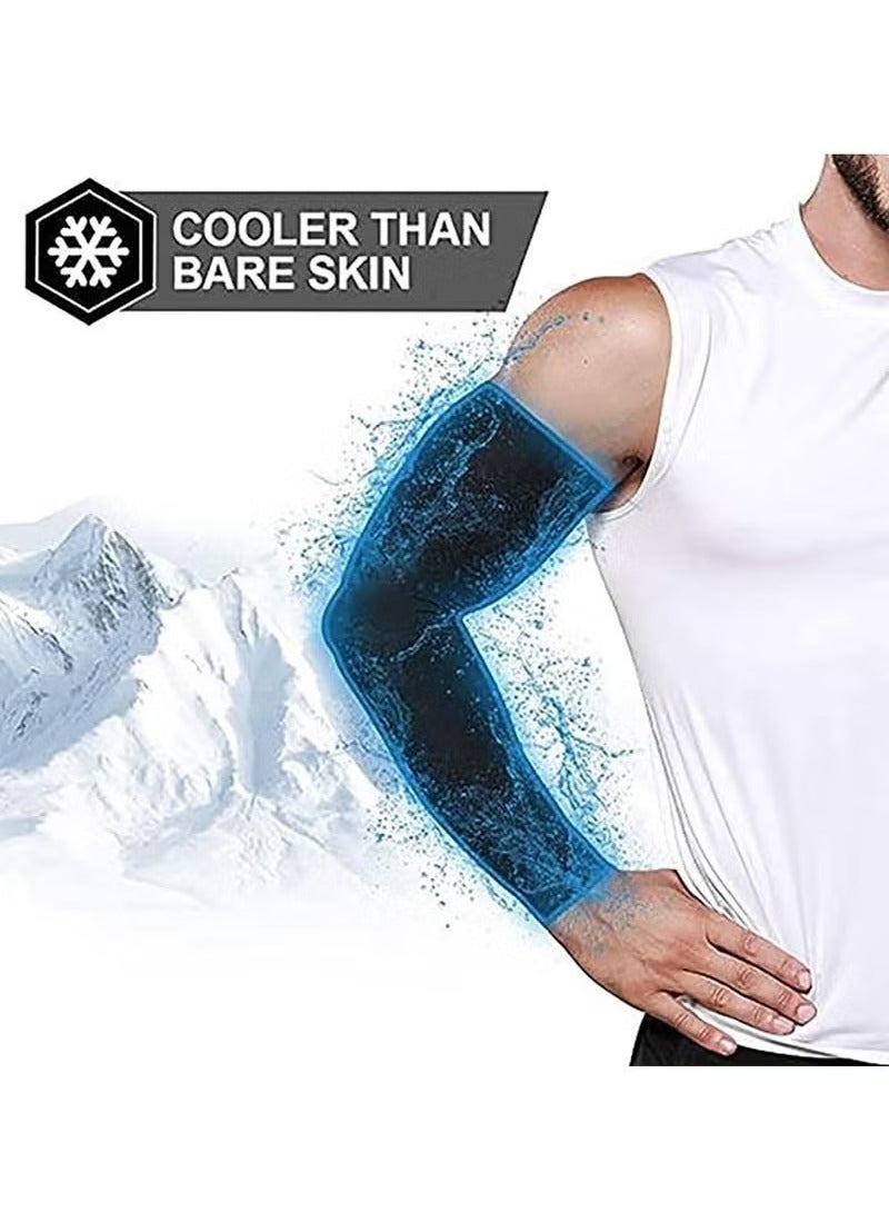 ساكن زوجان من أكمام الذراع للحماية من أشعة الشمس فوق البنفسجية - أكمام ذراع ضاغطة ومبردة - أكمام ذراع رياضية وأكمام واقية من الأشعة فوق البنفسجية للرجال والنساء (أسود ورمادي غامق) - Image 2