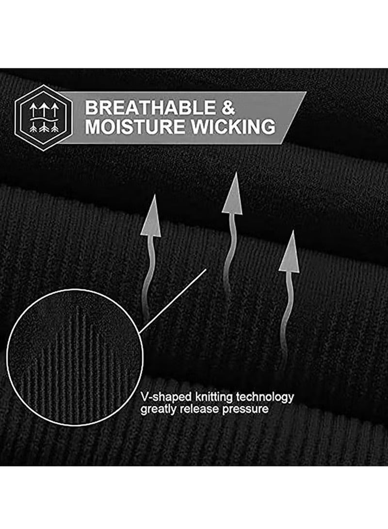 ساكن زوجان من أكمام الذراع للحماية من أشعة الشمس فوق البنفسجية - أكمام ذراع ضاغطة ومبردة - أكمام ذراع رياضية وأكمام واقية من الأشعة فوق البنفسجية للرجال والنساء (أسود ورمادي غامق) - Image 4