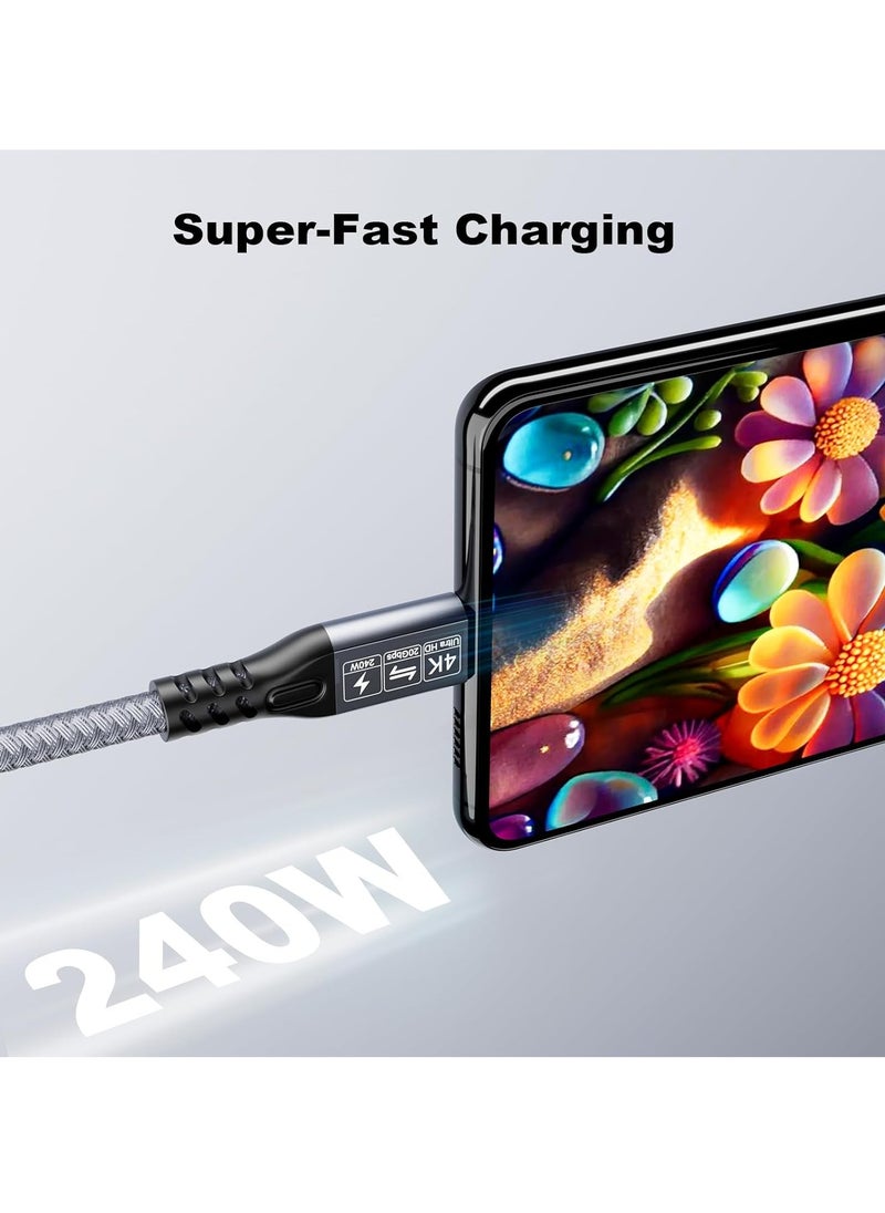 USB C 3.2 Extension Cable, Gen2 Type-c Male to Female Extender Cable Ultra HD 4K@60Hz, Support 240W Fast Charging, 20Gbps Sync Transfer, Compatible with External SSD eGPU (Extension 20G 240W-2M)  - Image 5