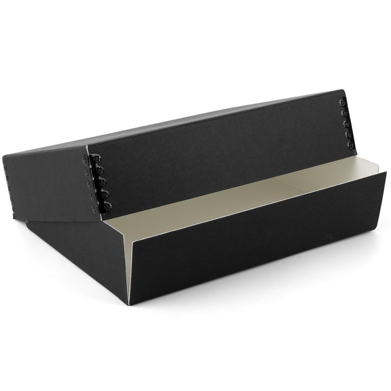Lineco 11x14 Black Museum Archival Storage Box, Drop Front Design, 11 1/2 x 15 x 3 in. Acid-Free with Metal Edge. Preserves Picture Longevity, Organize Photos or Documents, Crafts, DIY. - Image 1