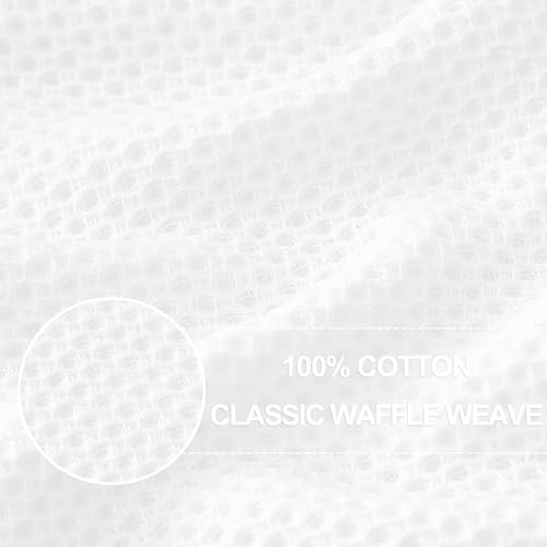 Homaxy 100 Cotton Oversized Waffle Weave Kitchen Dish Towels Ultra Soft Absorbent Quick Drying Cleaning Towel 20 x 28 Inches 4Pack White - Image 3