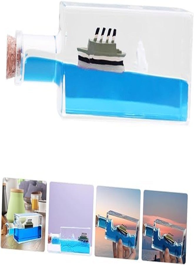 Hemzex Unsinkable Titanic Simulator Toy - Wavey Boat in a Box, Liquid Wave Cruise Fluid Ship Decoration, Ornament for Car, Paperweight, Desk Toy & Gift - Image 1