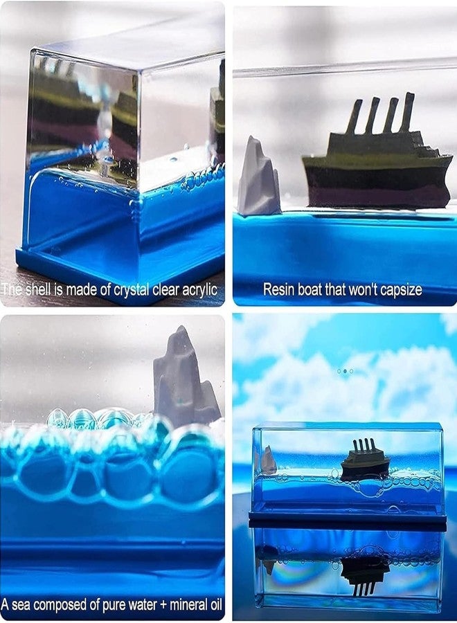 Hemzex Unsinkable Titanic Simulator Toy - Wavey Boat in a Box, Liquid Wave Cruise Fluid Ship Decoration, Ornament for Car, Paperweight, Desk Toy & Gift - Image 5