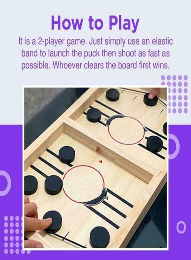 KERBRO Gallery String Hockey Table Game - Fast Sling Puck Board Game for Kids & Adults - Indoor Tabletop Fastest Finger Game - Large Size - Image 2