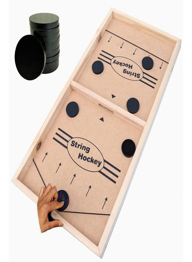 KERBRO Gallery String Hockey Table Game - Fast Sling Puck Board Game for Kids & Adults - Indoor Tabletop Fastest Finger Game - Large Size - Image 1