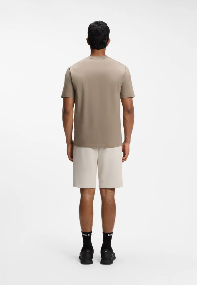 BOSS Tonal flock-logo T-shirt in stretch cotton