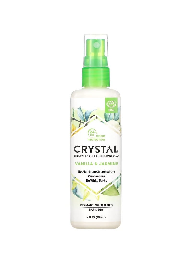 Crystal Mineral Deodorant Spray Vanilla Jasmine 4 fl oz (118 ml) - Image 1