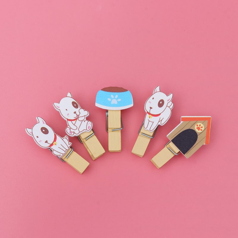 10Pcs Dog Shaped Photo Clip Wood Clips DIY Decor Office Supplies for Photo Meassage - Image 5