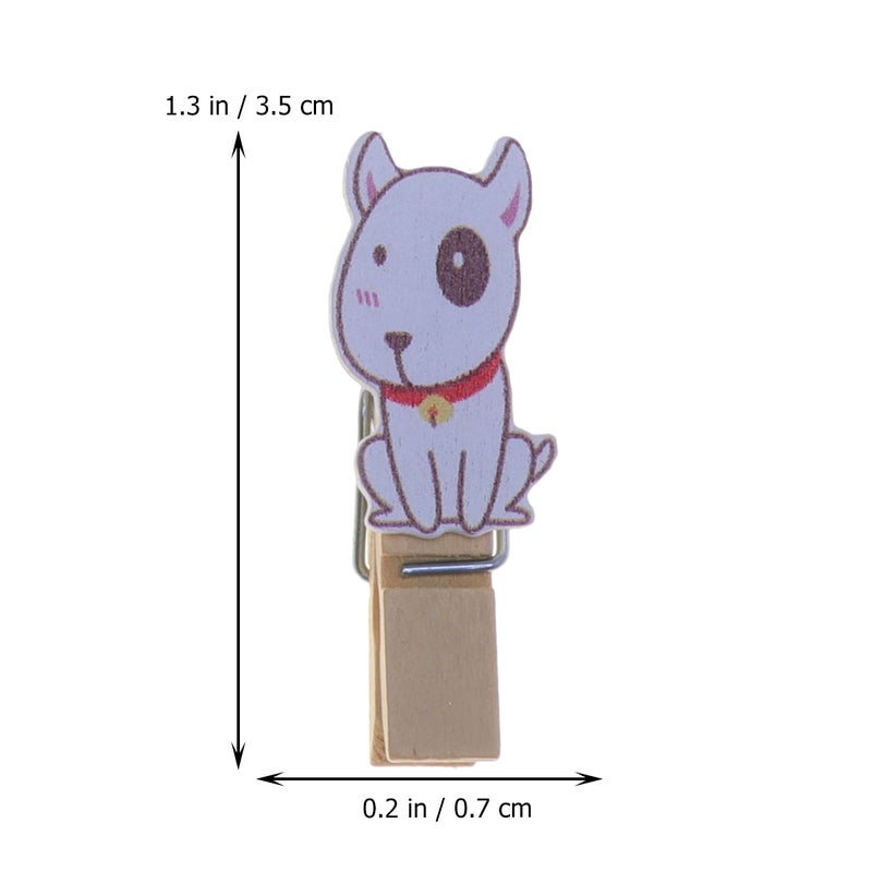 10Pcs Dog Shaped Photo Clip Wood Clips DIY Decor Office Supplies for Photo Meassage - Image 2