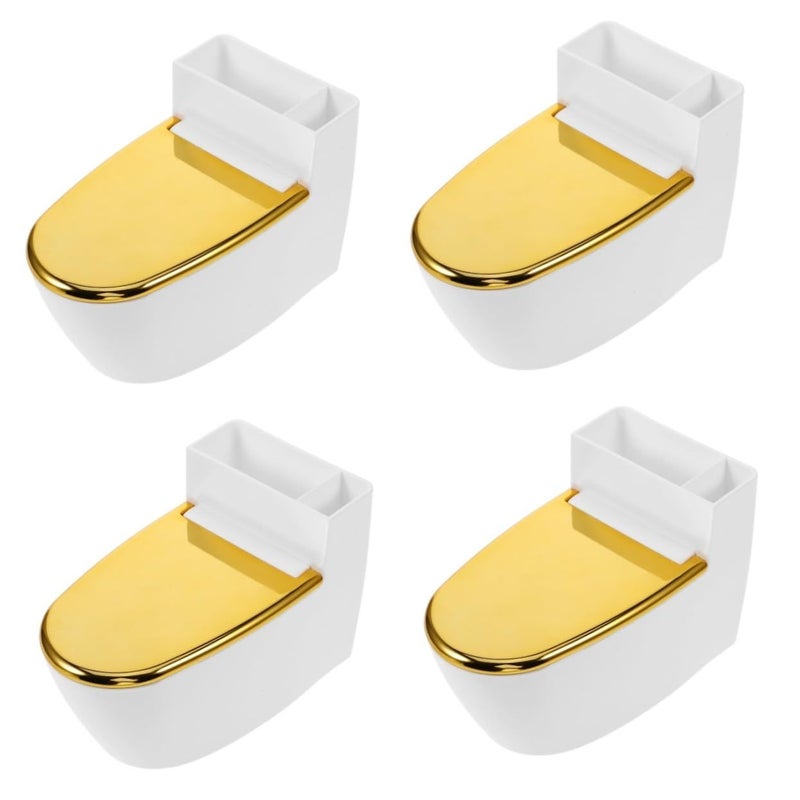 4 Pack Toilet Shaped Ashtray Wall Mounted Bathroom Holder Cute Decorative Fireproof Ash Tray - Image 2