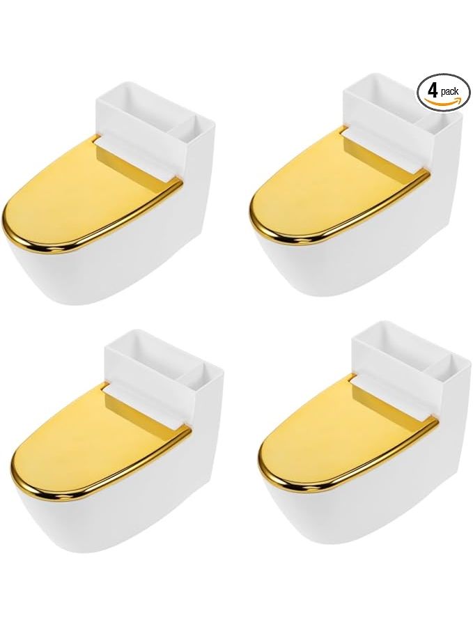 4 Pack Toilet Shaped Ashtray Wall Mounted Bathroom Holder Cute Decorative Fireproof Ash Tray - Image 1