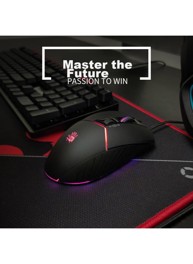 A4tech W95max Wired Gaming Mouse For Macro Programming, Mechanical Notebook, Desktop Computer, Pubg, League Of Legends, Bloodhand Phantom Gaming Mouse, Black