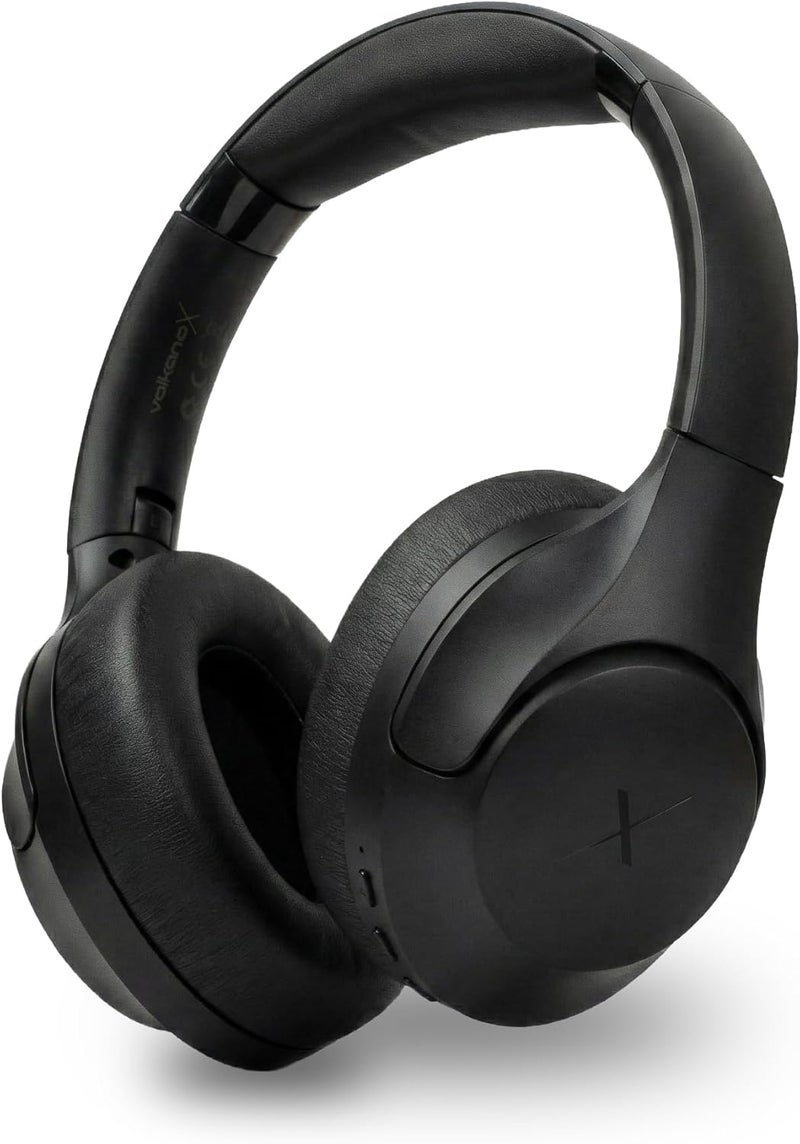 Volkano Bluetooth Headphones with Active Noise Cancelling, 60 Hours Playtime, Over Ear Stereo Headset, Black - Image 1