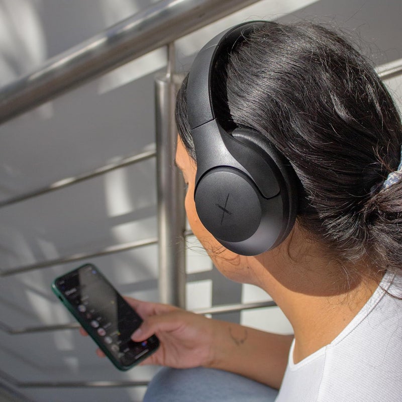 Volkano Bluetooth Headphones with Active Noise Cancelling, 60 Hours Playtime, Over Ear Stereo Headset, Black - Image 2