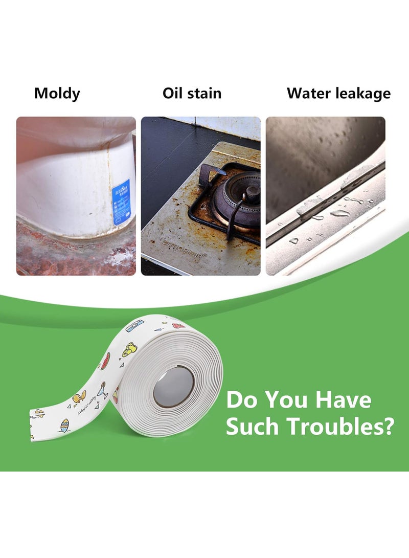 PVC Self-Adhesive Waterproof Caulk Strip (1.5" x 10.5 Ft) | Moldewproof Sealing Tape for Kitchen Sinks, Bathtub, Countertops & Toilet Edges | Easy Application with Cartoon Design - Image 5