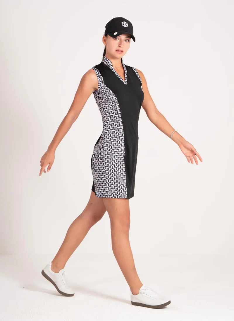 EGL EGL Women's Golf Dress - Black with White Pattern - Athletic Fit