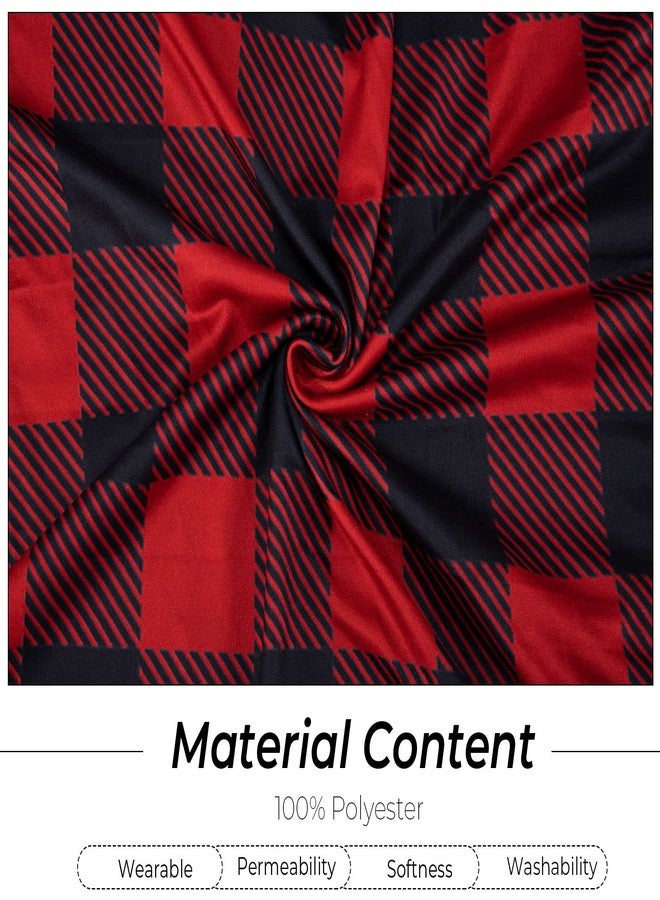 Whaline Buffalo Check Chair Covers Red Black Plaid Dining Chair Slipcovers Protector Removable Stretch Elastic Seat Covers for Party Kitchen Home Hotel Office Restaurant Decoration, 4Pcs - Image 3