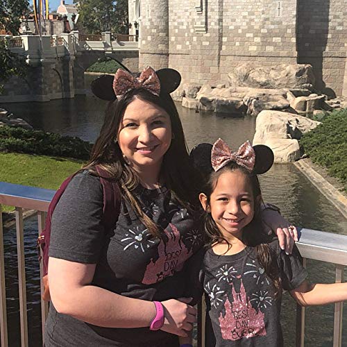 CLGIFT Minnie Ears, Rose gold and black, Iridescent, Silver gold blue, Rainbow Sparkle, Classic Red Sequin, Handmade, One size fits all age, 5 inches bow size, Shiny - Image 2