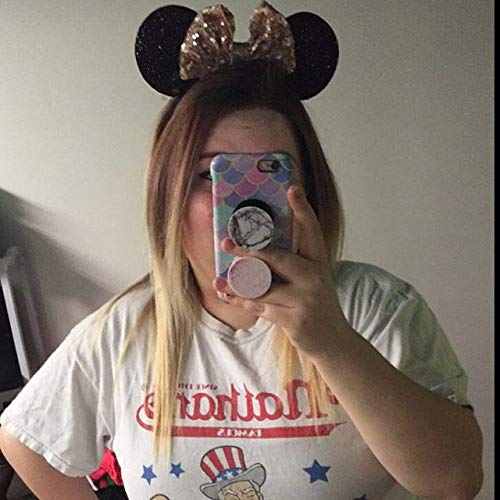 CLGIFT Minnie Ears, Rose gold and black, Iridescent, Silver gold blue, Rainbow Sparkle, Classic Red Sequin, Handmade, One size fits all age, 5 inches bow size, Shiny - Image 4