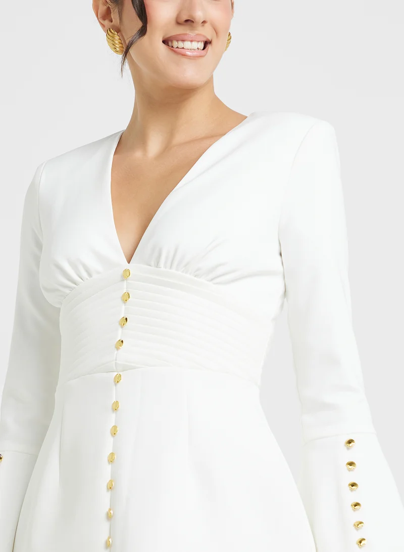 lavish alice Bell Sleeve Mini Dress