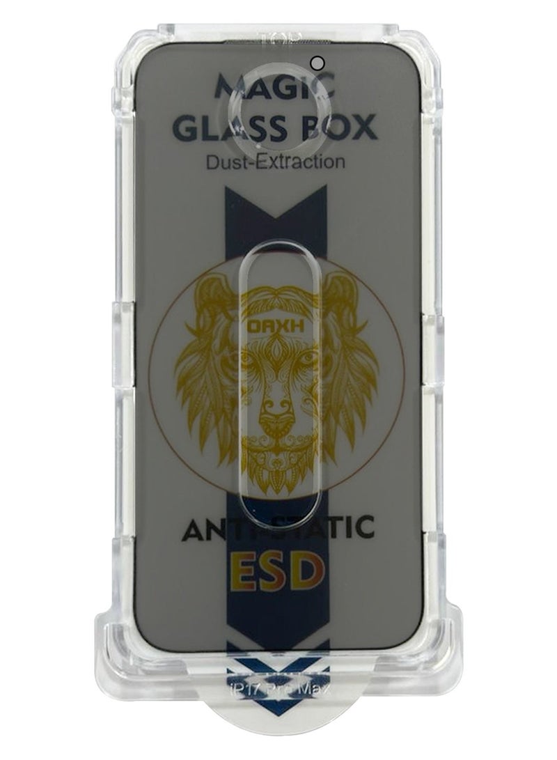 ESD Privacy Tempered Glass for iPhone 17 Pro Max - Magic Glass Box Easy Installation - Anti-Spy Full Cover - Image 1