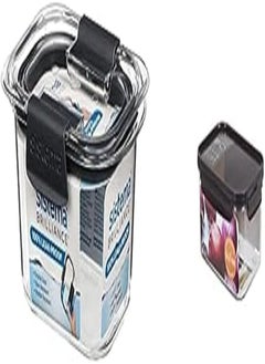 sistema Sistema 55105 brilliance tritan food storage container, 380 ml, clear with grey clips and seal + Lock & Lock Modular Bisfree Rectangular Container 1.5L Dark Brown 