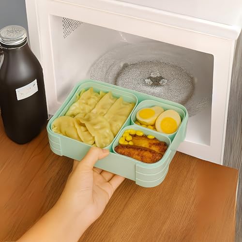 daiDokoro 3 Removable Compartment - 1100 ML Bento Lunch Box | Compact BPA Free, Leak-Proof, Microwave & Dishwasher Safe Tiffin for Office Use, School & Travel (Viridian Green) - Image 5