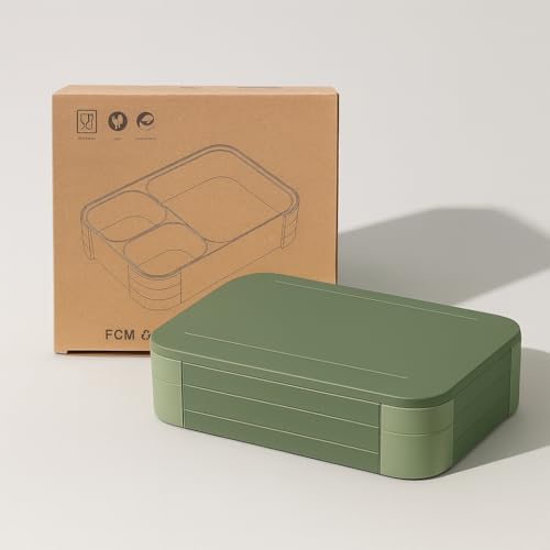 daiDokoro 3 Removable Compartment - 1100 ML Bento Lunch Box | Compact BPA Free, Leak-Proof, Microwave & Dishwasher Safe Tiffin for Office Use, School & Travel (Viridian Green) - Image 3