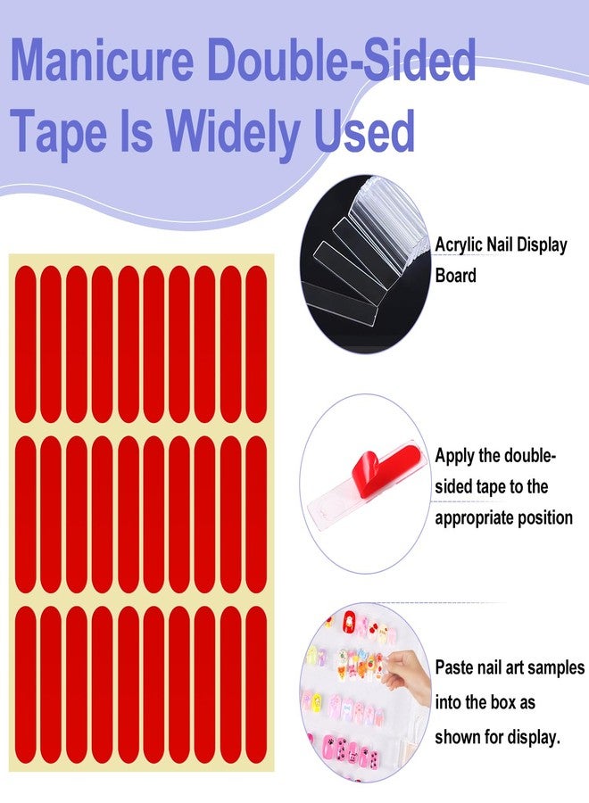 MAJOR DIJIT Large Clear Press on Nails Storage BoxNails Storage Box Nail Storage Case with 2 Style Adhesive Double Sided Tape and Nail Display Sticks for Nail Display Organizer Nail Salon Supplies - Image 3