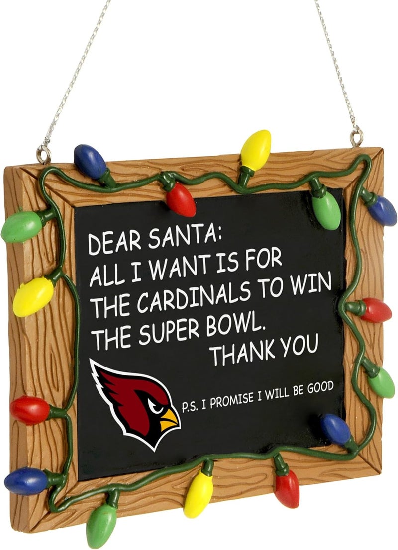NFL Resin Holiday Christmas Chalkboard Sign Ornament