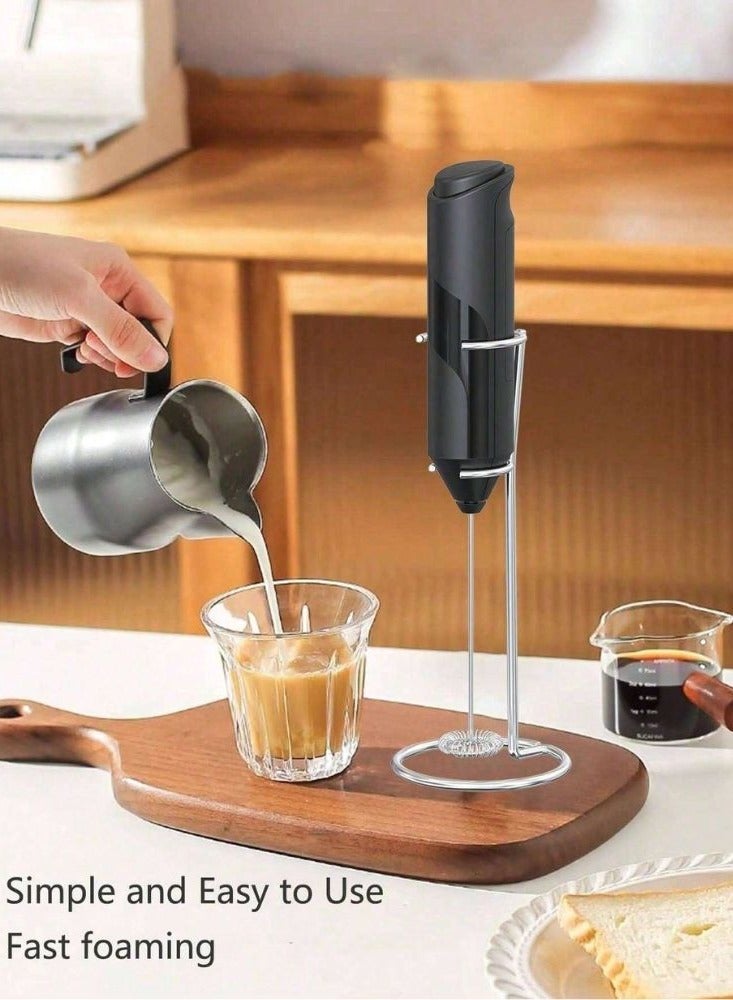 بيتشو رغوة الحليب المحمولة مع حامل خلاط مشروبات خفق كهربائي محمول لقهوة الماتشا والشوكولاتة الساخنة فرابيه لاتيه - Image 2