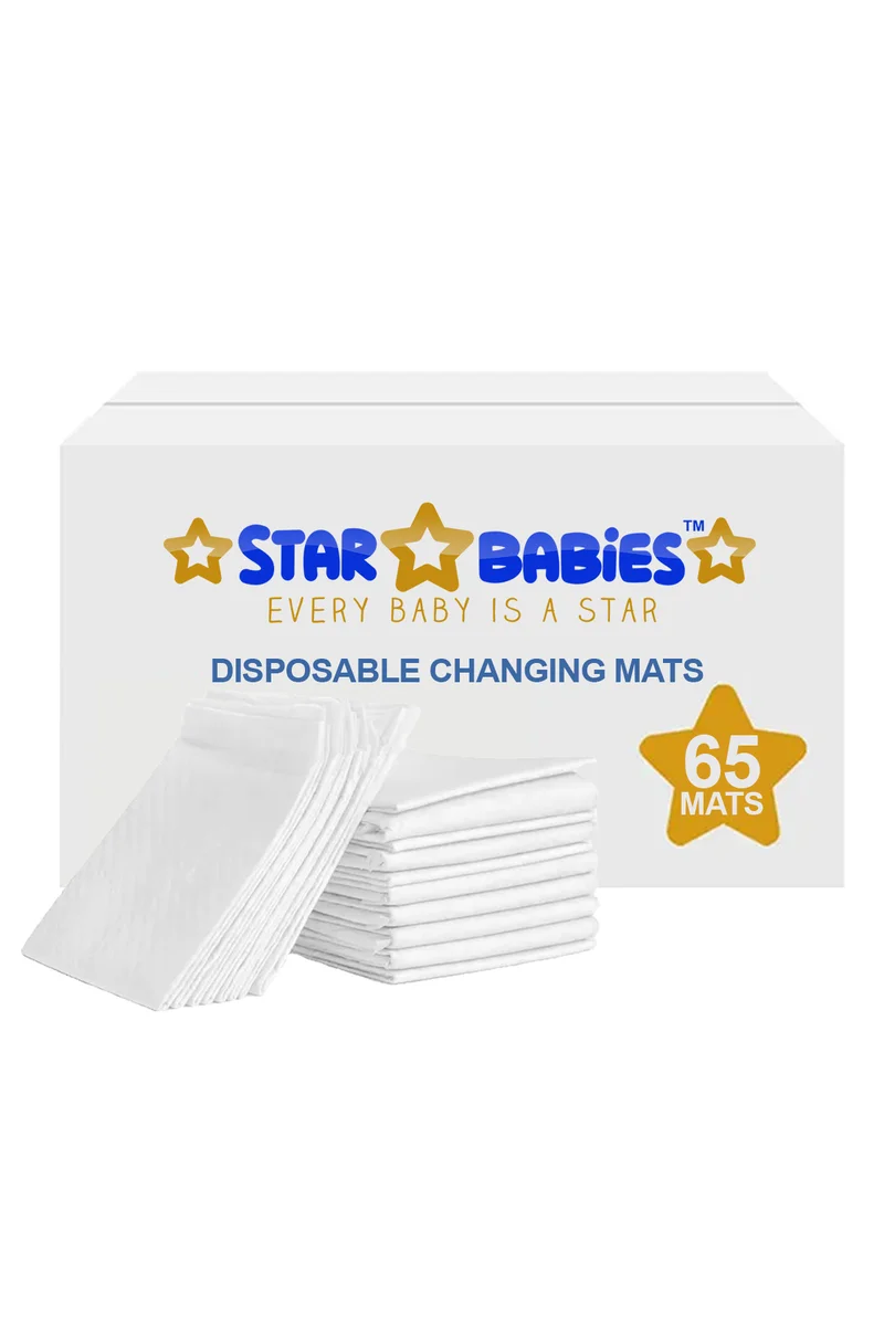ستار بيبيز Star Babies Disposable Changing mat Large (45 x 60cm) Pack of 65 - White