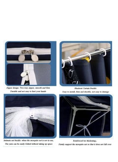 Y&D Bed Canopy Tents Curtain Blackout Curtain Single Bed Tent Curtain Student Shading Cloth Bed Canopy Mosquito Net Student Sleep Privacy Protection  - Image 4