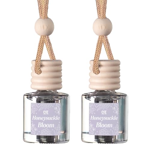 CE Craft Co Hanging Car Air Freshener Diffuser 2 Pack Long Lasting Fragrance Oil Car Freshener Glass Bottle Auto Air Freshener Made in USA Honeysuckle Bloom - Image 1